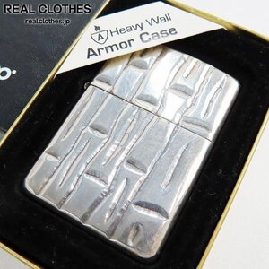 ZIPPO/ジッポー ARMOR CASE アーマーケース 竹デザイン バンブー 和柄 彫刻 両面加工 2003年製 /UPK