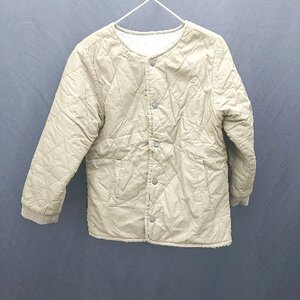 ◇ ⊇ URBAN RESEARCH DOORS リバーシブル キルティング ボア素材 キッズ 長袖 コート サイズ105 カーキ系 男の子 女の子 E