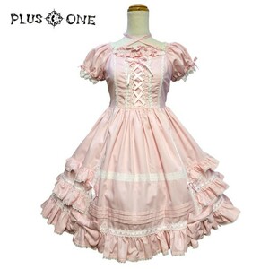 【Angelic Pretty】ミニ袖フロント編上げワンピース ピンク/ロリィタ lolita