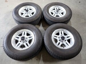 YS9376【送料無料265/70R16】旧サーフ プラド ダンロップ 中古夏タイヤアルミセット ★16×7J 139.7/6H ET28★【個人宅配達不可】