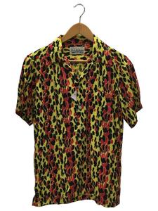 WACKO MARIA◆LEOPARD HAWAIIAN SHIRT/アロハシャツ/S/レーヨン/YLW/レオパード