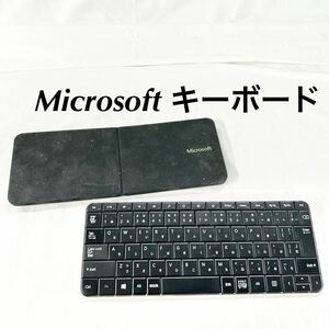 ▲ Microsoft マイクロソフト ワイヤレスキーボード キーボード 仕事 コンパクト Bluetooth ブラック 現状品 通電未確認 汚れ 【OTAY-459】