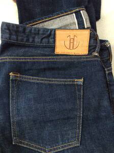 ■　JAPAN BLUE JEANS　ジャパンブルージーンズ　JB6104Z　505タイプ　革パッチ　赤耳　濃紺　美中古 　　　　　　W34、90CM