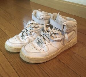 【中古品】NIKE ナイキAIR FORCE 1 エアフォース1 白　WHITE 25cm 靴底補修