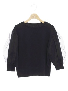 FOXEY フォクシー ニット セーター Knit Tops Balloon ブラック チュール ITT6RA90Z3O0