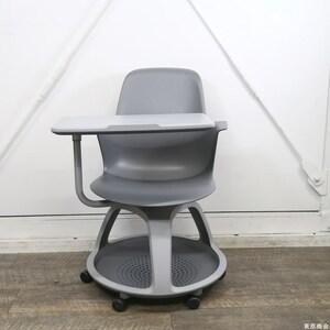 【未使用】Steelcase　スチールケース　Node　ノード　ミーティングチェア　サイドテーブル付き　グレー