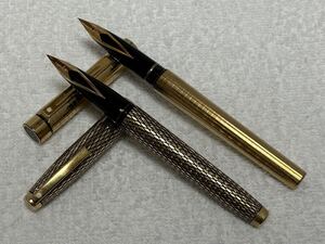 【118-19】1円〜 SHEAFFER シェーファー 万年筆 2点まとめ ペン先 14K 585 筆記未確認 ゴールド メンズ 同梱不可