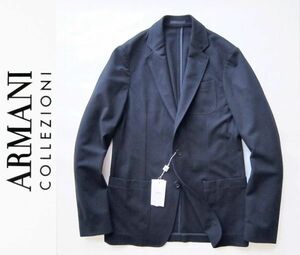 ◆本物◆ARMANI COLLEZIONI◆オールシーズン着回し◎ジャージーJKTネイビー54 新品