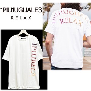 《1PIU1UGUALE3 RELAX》新品 グラデーションビッグロゴ ストレッチ クルーネックTシャツ カットソー XL 大きいサイズ S0311