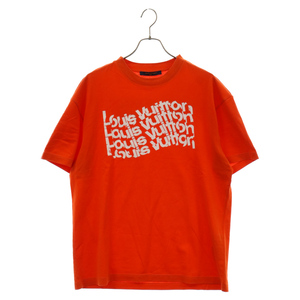 LOUIS VUITTON ルイヴィトン フロント ロゴ 半袖カットソー Tシャツ オレンジ HQY14W