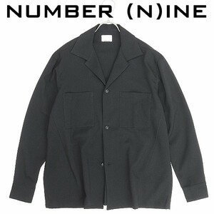 美品◆NUMBER (N)INE ナンバーナイン オープンカラー シャツ 黒 ブラック 1