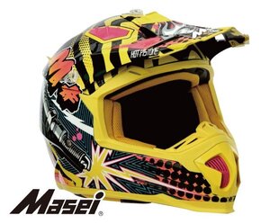 【大特価 1円～】バイク用品 MASEI(マセイ) オフロード ヘルメット315 イエロー Lサイズ (59～60cm)/モトクロス 【送料800円】