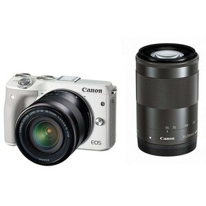 中古 １年保証 美品 Canon EOS M3 18-55mm 55-200mm ダブルズームキット ホワイト