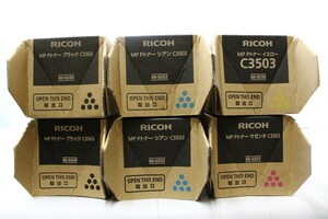 未使用 RICOH 純正 トナー C3503 4色6本（マゼンタ・イエロー×各1 / シアン・ブラック×2） リコー ITN16LQPGTG0-YR-L135-byebye