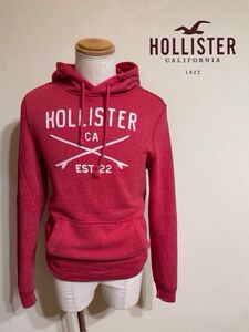 【良品】 HOLLISTER ホリスター スウェット プルオーバー パーカー フーディ トップス サイズS 長袖 赤 175/92Y 裏起毛