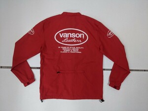 14．バンソン VANSON VS13605S WINDPROOF JACKETウィンドプルーフジャケット ロゴデザイン ウィンドブレーカー メンズＬ 赤白709