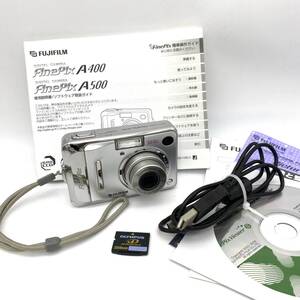 TY1953■【シャッター・フラッシュ確認OK】FUJIFILM フジフィルム FINEPIX A500 ファインピクス デジタルカメラ 説明書 XDカード付き