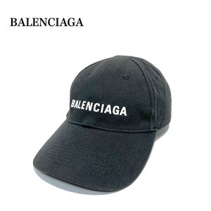 ☆美品☆ BALENCIAGA バレンシアガ /ロゴ刺繍 ブラック/ユニセックス/ベースボールキャップ キャップ 帽子