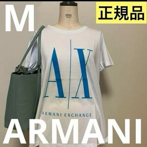 洗練されたデザイン　アルマーニエクスチェンジ　ICON Tシャツ　ホワイト　Mサイズ　8NYTCX YJG3Z　#ARMANIMAKO