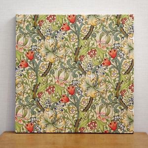 ファブリックパネル William Morris ウィリアムモリス Golden Lily 30×30cm アートパネル インテリア 壁掛け 生地