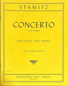 シュターミッツ フルート協奏曲 ト長調 (フルート+ピアノ)輸入楽譜 Carl Stamitz Concerto in G Major 洋書