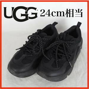 OK0267*UGG*アグ*レディース厚底スニーカー*24cm相当*黒