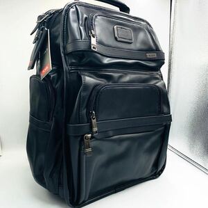 【新品同様】トゥミ TUMI アルファ3 バックパック リュック 牛革オールレザーブリーフバッグ 大容量 ブラック 黒 ビジネス多収納可 メンズ