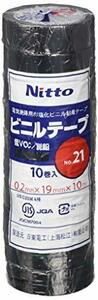 日東電工ＣＳ ビニールテープＮｏ．２１ １９ｍｍ×１０ｍ 黒 １０巻入り 2110BK