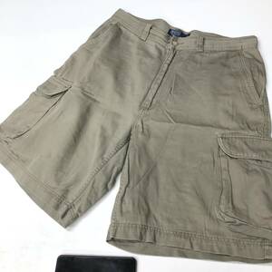 90s ラルフローレン Ralph Lauren コットンカーゴショーツ 34サイズ カーキ系