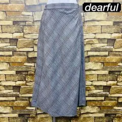 b0347 dearful(M) フレアスカート チェック柄 ウエストゴム有