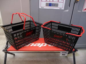 スナップオン ショッピング バスケット 買い物カゴ スタッキング 工具箱 趣味 仕事 玩具入れ 黒/赤１個 大型 31L 軽量 エコバック 袋有料化