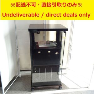 tyom6795-1 135【配送不可/Undeliverable】PIONEER パイオニア オーディオラック CB-7100V 縦型 ガラス扉 木目調 取説付 収納ケース