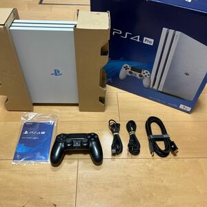 1円スタート　PlayStation4 Pro グレイシャー・ホワイト 1TB CUH-7200BB02 初期化、読込み確認済み