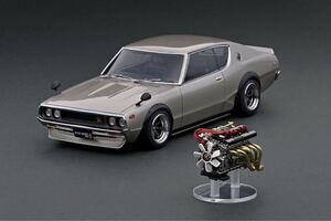 [新品] 1/18 IG1847 Nissan Skyline 2000 GT-R KPGC110 Silver With Engine イグニッションモデル ignition model ケンメリ スカイライン