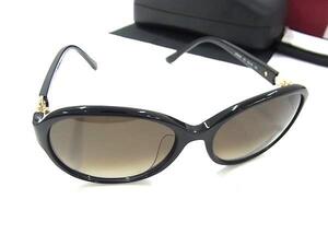 1円 ■極美品■ Salvatore Ferragamo フェラガモ SF804SA 001 ガンチーニ サングラス 眼鏡 メガネ レディース ブラック系 FL1065