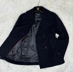 【美品】希少 Lサイズ バーバリーブラックレーベル BURBERRY BLACK LABEL ピーコート Pコート ウール ジャケット 黒ブラック 三陽商会