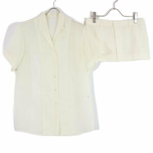 新品同様/24SS LE CIEL BLEU ルシェルブルー 26S63513 Sheer Combo Shirts シアーコンボ ミニスカートレイヤード シャツ 36 レディース