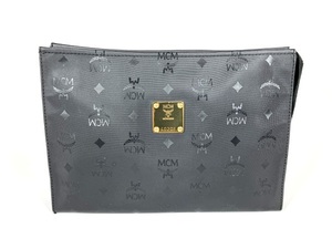 【即決】MCM エムシーエム クラッチバッグ セカンドバッグ ヴィセトス PVC 17014 ブラック ゴールド金具