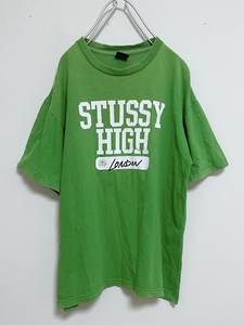 送料230円〜 レア 2000年代初頭 Stussy オールドステューシー London/ロンドン カレッジ プリント　Tシャツ size M #OLDSTUSSY