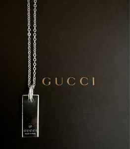 【即決/送料込み】GUCCI/グッチ ミニタグ/プレート ネックレス/ペンダント(45cm)