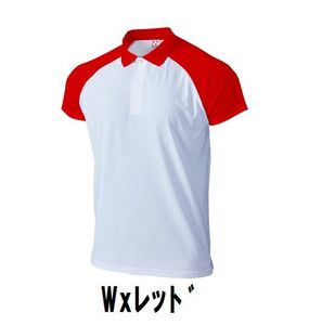 1円 新品 レディース メンズ 半袖 ポロシャツ Wxレッド XXLサイズ 子供 大人 男性 女性 wundou ウンドウ 1005