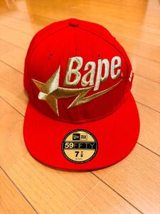 A BATHING APE ニューエラ レッド×ゴールド NEW ERA 59FIFTY　日本正規品