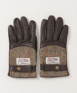 「HARRIS TWEED」 手袋「HK WORKS LONDONコラボ」 - ブラウン レディース