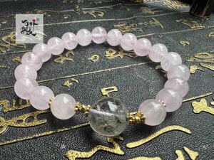 天然美しい緑の幽霊　粉水晶 ブレスレット