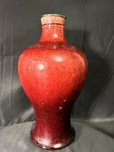 中国美術 花瓶 花器 花入 唐物 骨董 清時代 直しあリ高さ約31cm