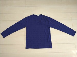 ■KLEIN PLUS HOMME カットソー 長袖シャツ ブルー Lサイズ