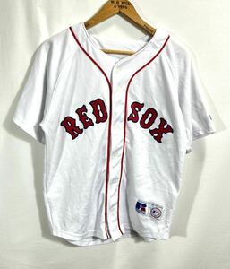 ■ 子供用 00s 韓国製 RUSSELL ATHLETIC MLB レッドソックス ＃5 ガルシアパーラ ベースボールシャツ 古着 14/16 RED SOX GARCIAPARRA ■