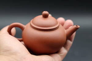 中国宜興 水平 急須 朱泥 唐物 紫砂 煎茶道具
