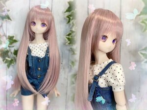 ●ドールウィッグ*ロングヘアー*アンティークピンク*9～9.5インチ（MDD DD SD SmartDollなど）●doll wig＊dollwig●