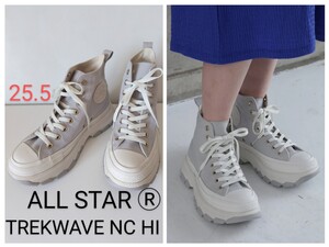 CONVERSE コンバース 25.5cm ALL STAR TREKWAVE NC HI トレックウェーブ 厚底 ハイカット スニーカー グレー レディースシューズ 24SS